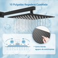 thumbnail image 2 of Grifos de Ducha Empotrados Set, Sistema de Ducha, 304 Acero Inoxidable Regaderas para Baño con Cabeza de Ducha de Lluvia de Alta Presión y Ducha de Mano, Caño de Bañera, Negro, 2 of 8