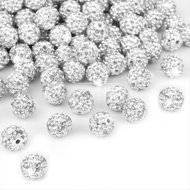 150 Cuentas de Diamantes de Imitación de 10 mm para Hacer Joyas, Cuentas de Diamantes de Imitación de Arcilla Brillante para Hacer Pulseras, Collares y Aretes