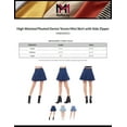 thumbnail image 2 of MixMatchy Women's High Waisted Pleated Denim Tennis Mini Skirt with Side Zipper, 2 of 6