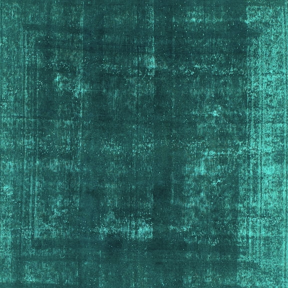 Ahgly Company Indoor Square Persian Turquoise Blue Bohemian Area Rugs, 5' Square