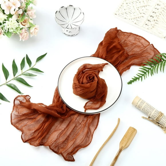 suxuMhao Ensemble de 6 Serviettes en Tissu Plissées, 20x20 Po Serviette en Tissu Brun Rouge, Serviettes en Tissu Réutilisables en Vrac pour Table à Manger, Serviettes en Tissu Durables Idéales pour les Rassemblements à la Maison, les Fêtes et l'Usage Quotidien
