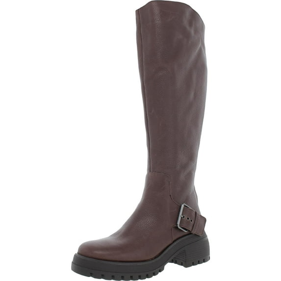 Franco Sarto Womens Julie Leather Lugged Sole Knee-High Boots