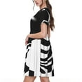 thumbnail image 2 of Fotbe Abstract Monochrome Profile Pattern Dress Casual Womens Fashion Short Sleeve Maxi Dress T Shirt Dress Striped Long Color Block Maxi Dress, 2 of 6