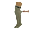 thumbnail image 4 of 1 Pair Over Knee Thigh High Knitted Socks for Women Warm Stocking Long Boot Socks - Khaki, 4 of 9