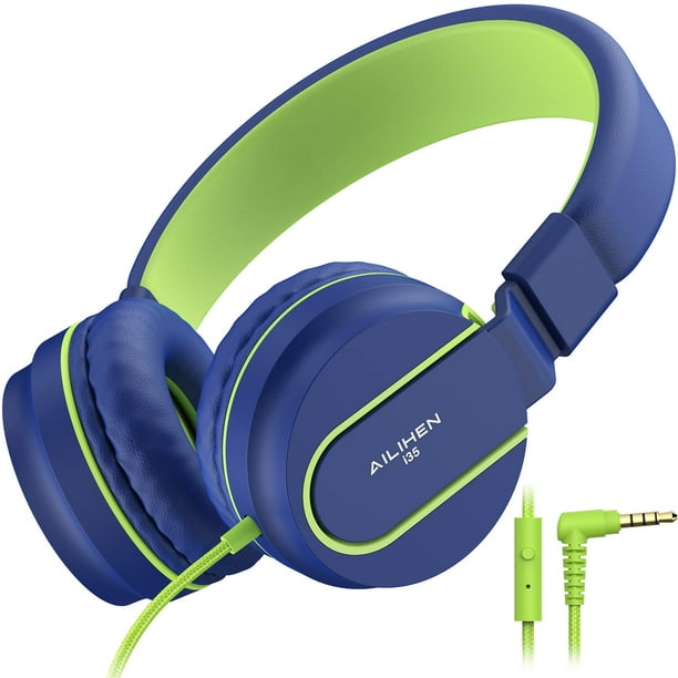 Auriculares intraurales AILIHEN I35 para niños, seguros, volumen 93 dB, azul y verde