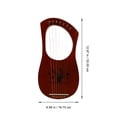 thumbnail image 2 of OUNONA 1Set Wood 7 String Harp Lyre Harp Handheld String Instrument with Tuning Wrench and Coffee Color, 2 of 6