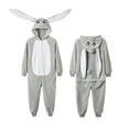 thumbnail image 4 of Ruyang Kids Bunny Onesie Flannel Animal Hooded Jumpsuit Zipper Fleece Bodysuits Boys Girls Theme Party Loungewear, 4 of 4