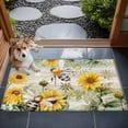 thumbnail image 4 of 2x3 Door Mat Rug, Sunflower Bee Non-Skid Rubber Backing Large Rectangle Rugs - Living Room Bedroom Home Office, Vintage Summer Botanical Farmhouse Indoor Floor Mat Carpets Washable Rug, 4 of 9