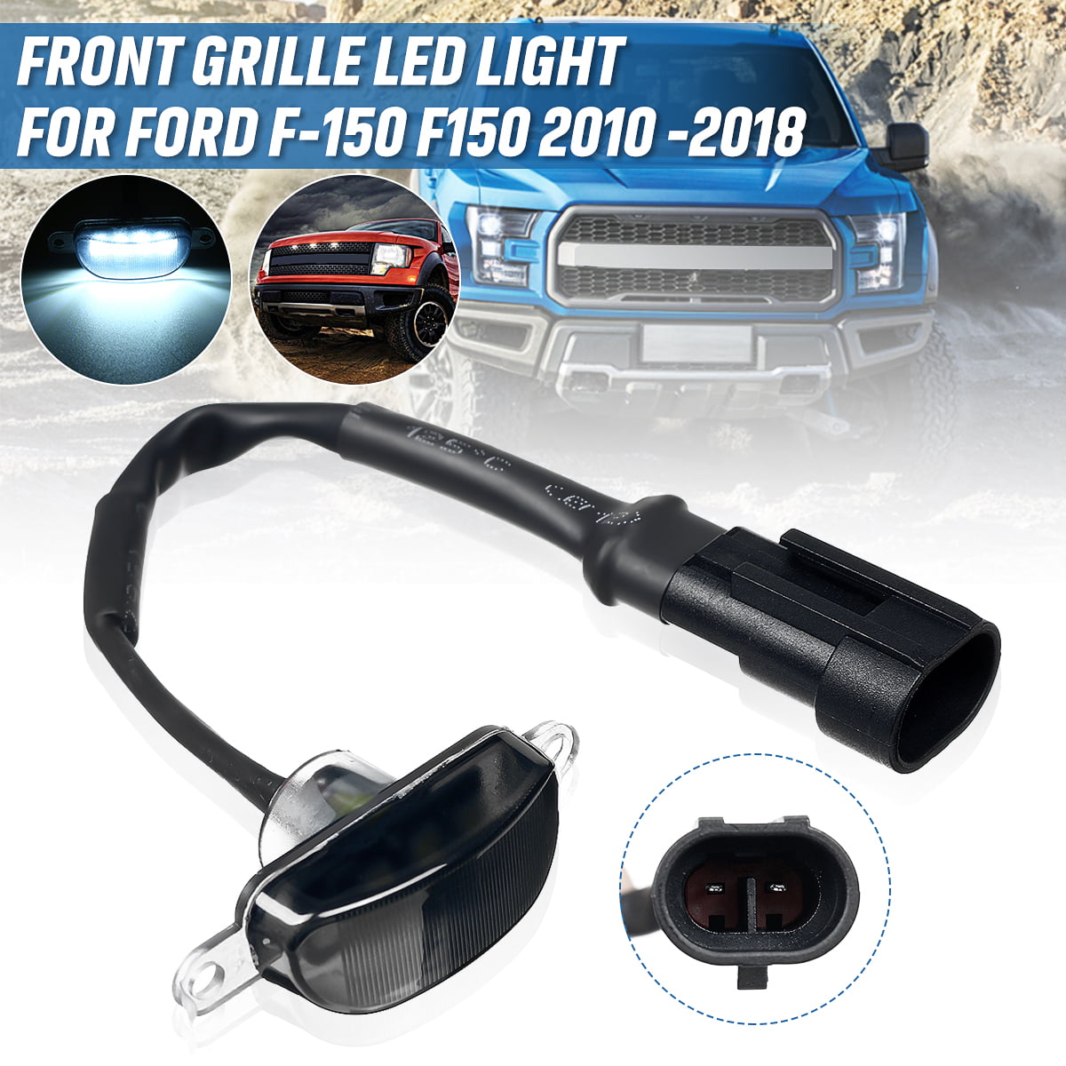 1pc Car Front Grille LED Light Raptor Style Grill Lamp for Ford F-150 F150 2015 2016 2017 