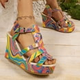 thumbnail image 5 of Dakaela Women's Wedge Sandals Comfortable Open Toe Platform Casual Dressy Summer Dress Shoes with Elastic Ankle Strap Size 6-9 Orange, 5 of 8