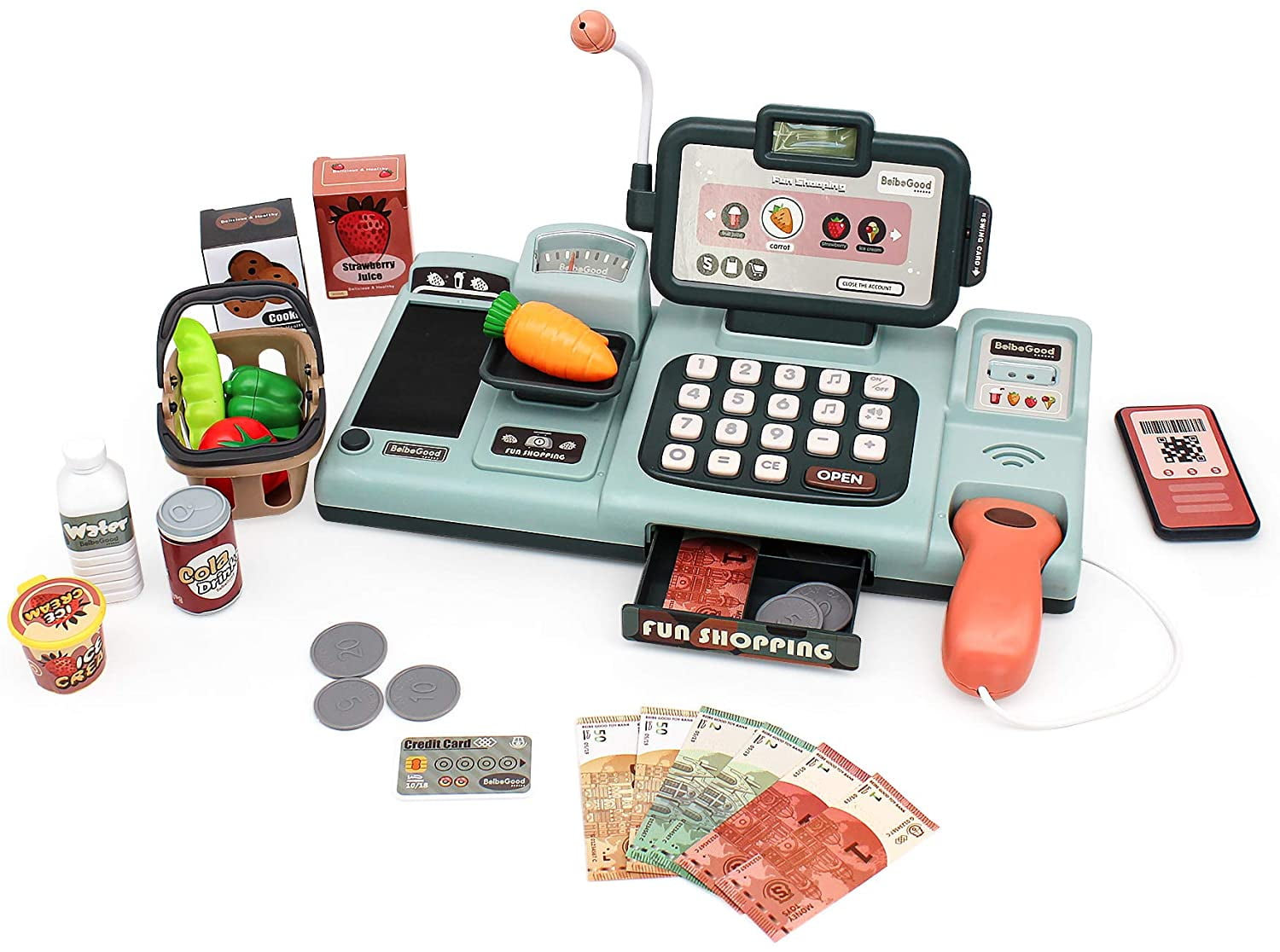 Kids Sweet Store w/ Cash Register and Candies Pretend Play Toy Birthday Gift 