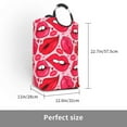 thumbnail image 3 of DouZhe 50L Rectangular Laundry Basket, Red Pink Lips Prints Waterproof Foldable Laundry Hamper with Aluminum Handles, 3 of 6