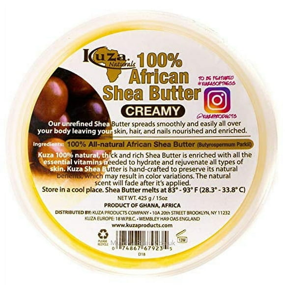 Kuza 100% Beurre de Karité Africain Crémeux 15 Oz par Kuza