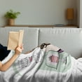 thumbnail image 3 of Keep Calm Soft Flannel Fleece Throw Blanket, Eat Cake Lettering with Retro Style Closed Eyes Woman and Desert, Cozy Plush for Indoor and Outdoor Use, 50" x 70", Multicolor, by Ambesonne, 3 of 5