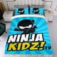 thumbnail image 4 of Niños Ninja Conjunto de sábanas temático, trío de piezas, cómodo y amigable con la piel, diseño único, regalo de decoración para el hogar para familiares, amigos y fans,140cm *210cm, 4 of 6