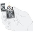 thumbnail image 6 of Zippo Lighter - Personalized Custom Message Engraved on Backside for Roller Skating Waitress Emblem Brushed Chrome Windproof Pocket Lighter 48904, 6 of 7