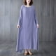 thumbnail image 5 of Vestido suelto de mujer Vestido maxi con bolsillo Manga larga Cuello redondo Vestido casual sól Abanopi  Vestido, 5 of 7