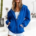 thumbnail image 5 of Womens Hoodies Blue Women's Extended Length Zip Hoodie Lightweight Transitional Jacket Sweatshirt for Women S, 5 of 6