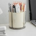 thumbnail image 2 of 360 Degree Rotation Pencil Holder, 5 Slots Pencil Holder for Desk Pencil Cup Makeup Brush Holder Office Business Card Pen Pencil Stationery Holder Organizer Storage Box, 1Pc(Yellow,4.3x4.3x4.2"), 2 of 7