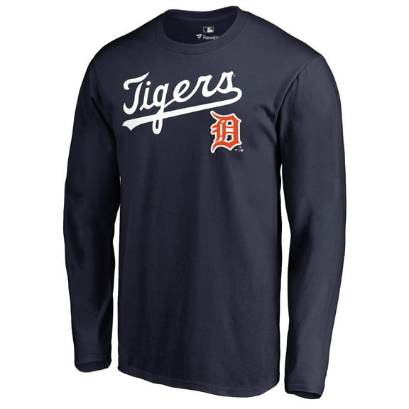 Men's Navy Detroit Tigers Cooperstown Collection Wahconah Long Sleeve T-Shirt