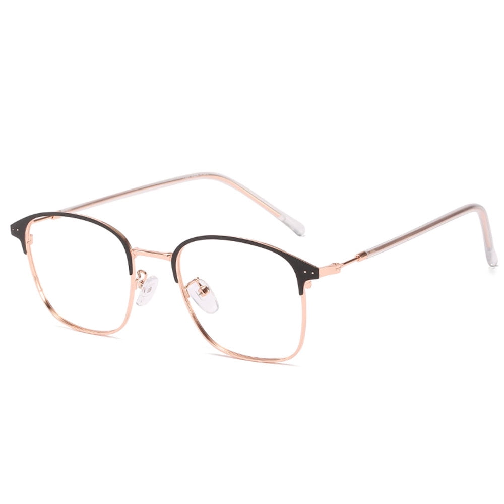 Antiblue Light Glasses with Discoloration Flat Lens Square Metal Frame