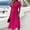 Hot Pink plus size wrap midi dress a1, variant on Women Plus Size V Neck Short Sleeve High Low Wrap Midi Dress Casual Elegant Travel Flowy Summer Dresses, Gray M