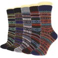 thumbnail image 4 of Calcetines de lana para hombre, medias térmicas gruesas y cálidas, estilo Retro clásico, ideal para senderismo y clima frío, 5 pares, 4 of 4