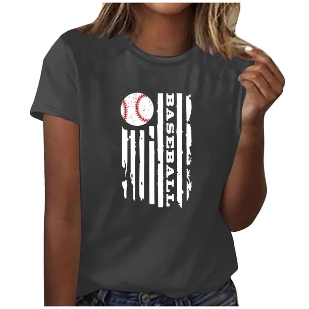 Blusa informal de manga corta con cuello redondo y estampado suelto de verano para mujer con estilo OAVQHLG3B Store lin121212