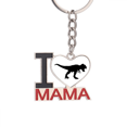thumbnail image 1 of Fósil de dinosaurio negro morir El soporte del llavero de metal del llavero ama a mamá, 1 of 3