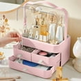thumbnail image 6 of XiYing Large Capacity Cosmetic Organizer with Transparent Lid and Handle, Desktop Makeup Storage Case for Travel, 13.3X10.2X7 Inches, 1-Pack, 6 of 6