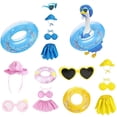 thumbnail image 5 of 18 Inch Doll Clothes and Accessories Yellow Polka Dot Pool Float Bikini Set Sun Hat Sunglasses for 18 Inch Dolls, 5 of 5