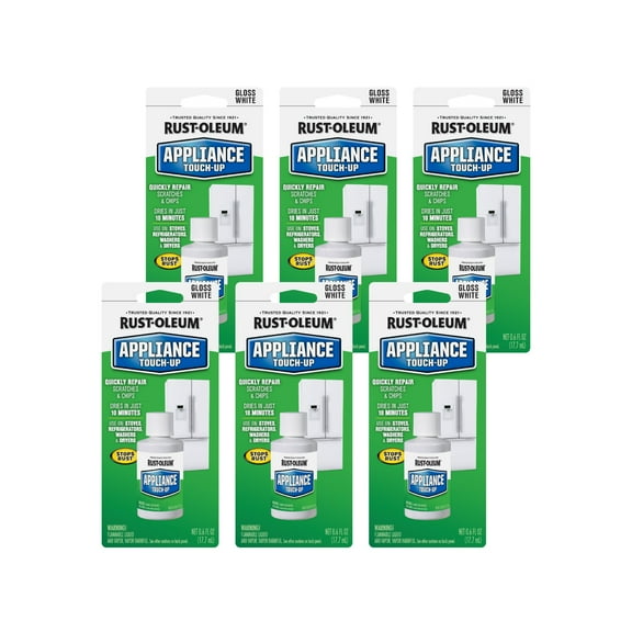 6 Pack, White, Rust-Oleum Specialty Gloss Appliance Touch-Up- 0.6 oz