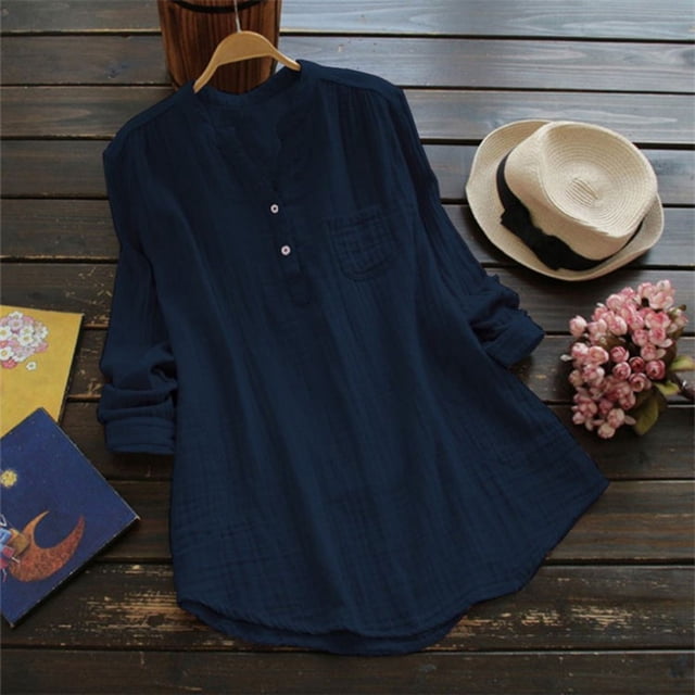 Women's Knot Long Sleeved Button Down Small V Neck Shirt Loose Multicolor Top Sports Tops for Women Oversize Denim Shirt Ladies Blouses Button down Medium Sleeves for Ladies under Shirts Women Long