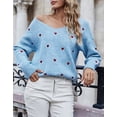 thumbnail image 3 of Sweaters for Women Valentine's Day Cute Heart Print Warm Pullover Sweaters Casual Knitted Sweater Shermie, 3 of 6