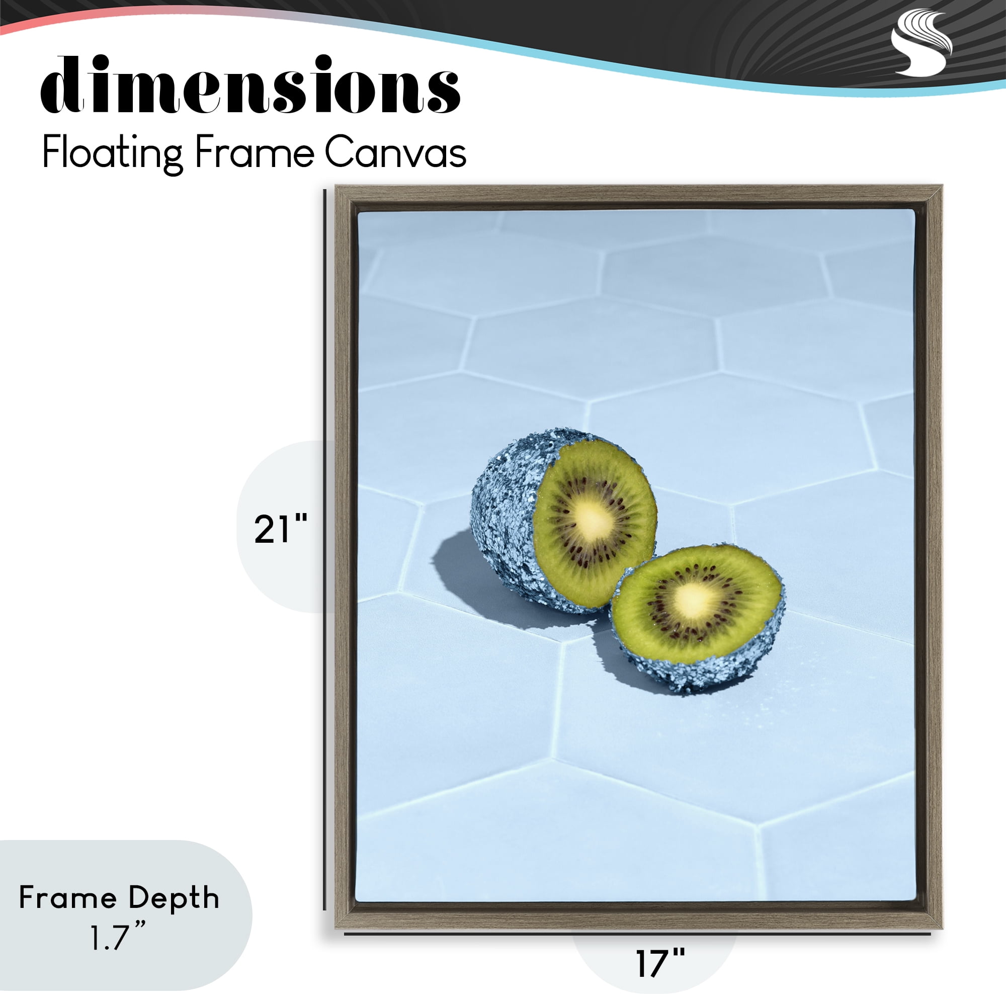 Stupell Industries Blue Glimmer Kiwi Brown Framed Floater Canvas Wall Art, design by LISH Creative