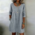 thumbnail image 5 of Women's Summer Casual Sleeveless V-Neck Linen Dress with Round Neck, 5 of 5