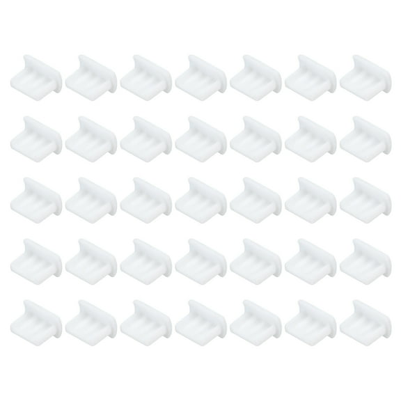 35pcs Phone Mini USB Port Plugs Covers Caps Silicone Anti Dust Protectors for Laptop MP3 Mini USB Female End, White