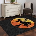 thumbnail image 4 of Fall Halloween Washable Area Rugs 4'x6', Witch Cat Moon Silhouette Cat Low Pile Throw Living Room Rug Non-Slip Sturdy Edge Binding Carpet for Indoor Entryway Bedside Kitchen, 4 of 9
