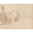 thumbnail image 3 of Franz Johann Heinrich Nadorp 18x15 Black Modern Framed Museum Art Print Titled - Album with Views of Rome and Surroundings, Landscape Studies, Page 11A: “Porta Maggiore”, 3 of 5