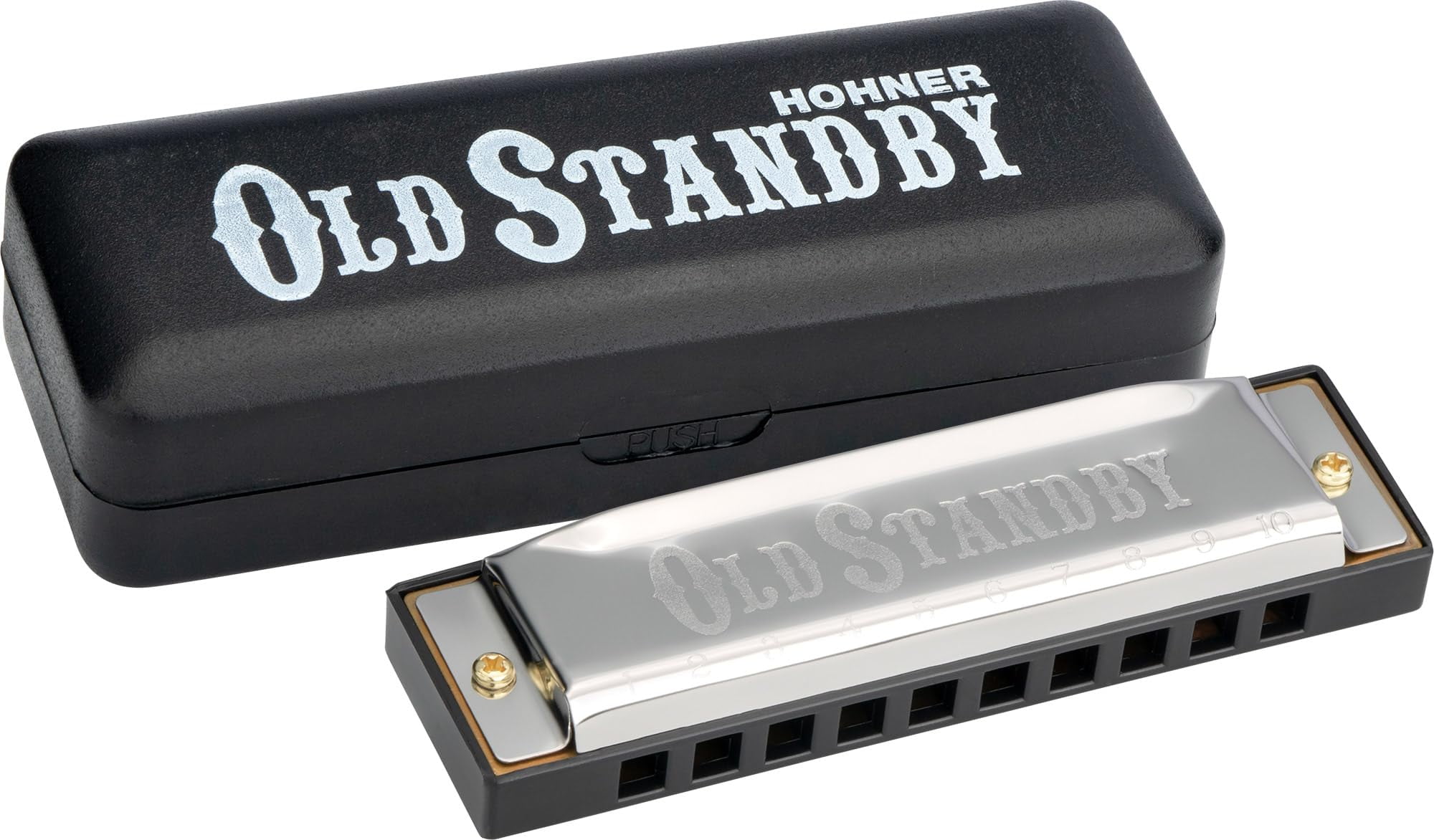 Hohner Old Standby Harmonica - Key of C Bundle with Case, Pouch, Online Manual, and Austin Bazaar Polishing Cloth