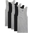 thumbnail image 2 of Fruit of the Loom Men's A-Shirt 5, Black/Grey Small 34-36 Chest, 2 of 2