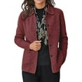 thumbnail image 3 of Vedolay Casual Jackets for Women Fashion Solid Color Casual Long Button Down Pocket Casual Jacket,Red XXL, 3 of 4