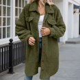 thumbnail image 2 of DHFJKG Women's Winter Teddy Long Jacket Windproof Button-Down Solid Color Long Sleeve Turndown Collar Knee-Length Fuzzy Coat Thickened Soft Outerwear, 2 of 5