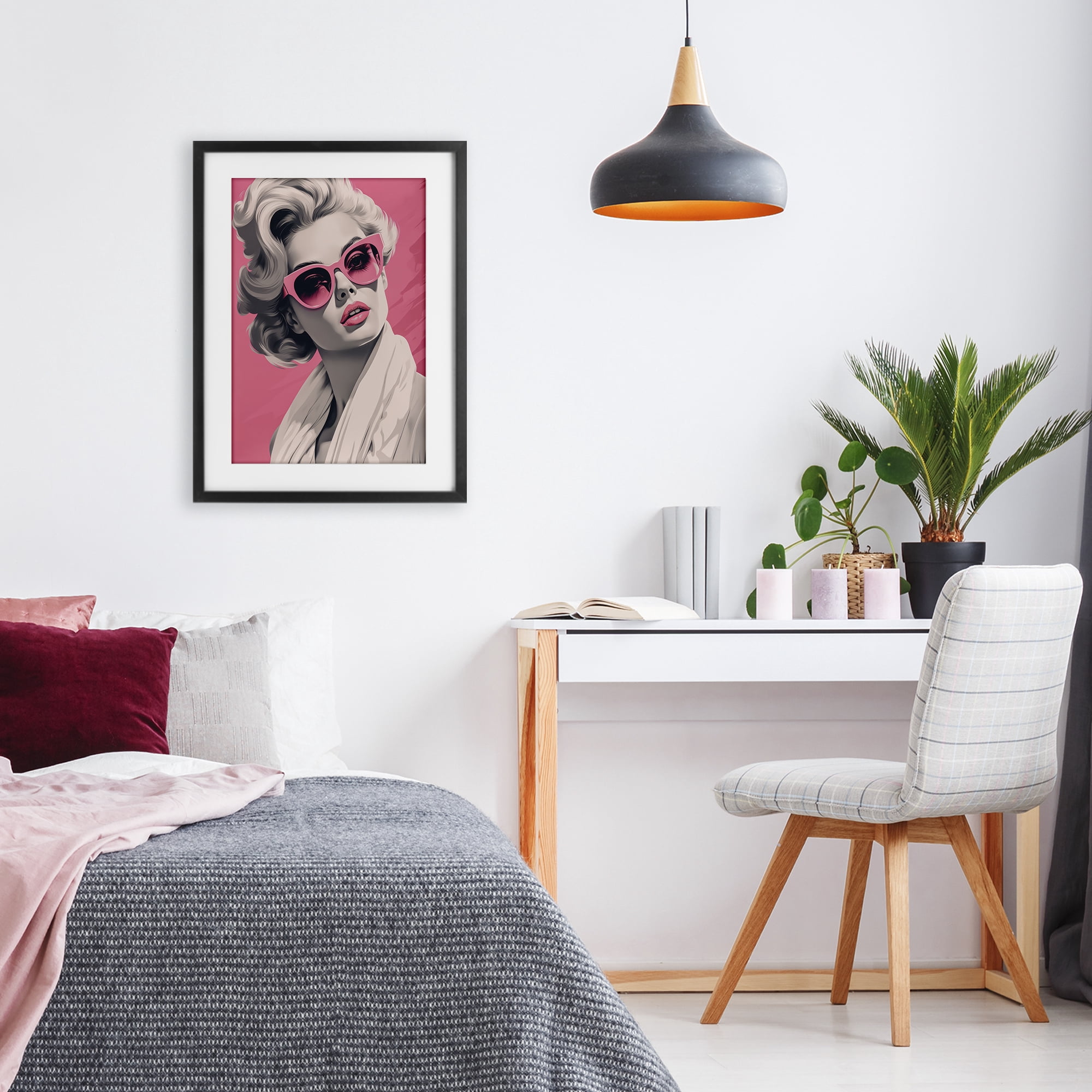 Stupell Industries Retro Chic Glamour Black Framed Print Under Glass, design by Andrea Haase