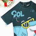 thumbnail image 3 of WOYY Big Boys Rash Guard One-Piece Swimsuit Cartoon Shark Print Bathing Suit Swimwear, 3 of 8