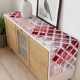 thumbnail image 4 of Red Morocco Table Runner - 70 Inch Long, Kitchen Dining Table Runner Dresser Scarves, Rustic Country Smear Street Mottled Art Farmhouse Decor for Coffee Tables Wedding Party Banquet, 4 of 8