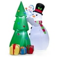 thumbnail image 2 of Costway 6 FT Tall Inflatable Snowman and Tree Set Christmas Decoration w/ LED Lights, 2 of 10
