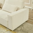 thumbnail image 6 of Homfa 105.5" Modern Corduroy Sofa,4 Seater Sofa with Extra Deep Seats,Upholstered Sleeper Couch for Living Room,lounge,Office,White, 6 of 12