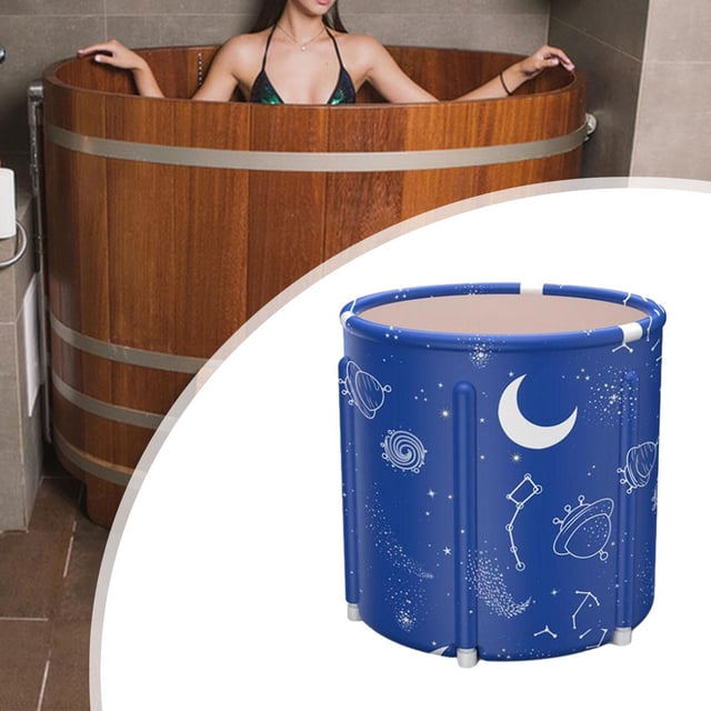 Bañera plegable, bañera de inmersión, cubo de baño portátil, bañera de inmersión fría, bañera de hidromasaje, bañera de hidromasaje personal para Diámetro 65 cm Alto 70 cm