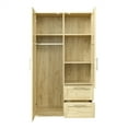 thumbnail image 7 of High Wardrobe, Sideboard Storage Kitchen Cabinet with 2 Doors, 2 Drawers and 5 Storage Spaces, Wood Locker Freestanding Pantry Cabinet Cupboard for Living Room, Bedroom, Dining Room, Oak, 7 of 7